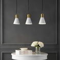 thumbnail image 6 of JONATHAN Y Apollo 33.5" 3-Light Mid-Century Modern Iron Adjustable Linear LED Pendant, White/Brass Gold, 6 of 12