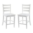 thumbnail image 2 of Emma + Oliver Set of 2 Classic Wood Counter Height Dining Stool in White Wash with Solid Wood Seat and Ladderback Design, 2 of 12