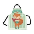 thumbnail image 2 of ASHLEIGH Cute Fox with Marshmallows and Little Bird with Snow and Trees Home Kitchen Apron for Women Men with Pockets, Unisex Adjustable Bib Apron for Cooking Baking Gardening, 2 of 2