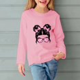 thumbnail image 3 of Fesfesfes Girls Sweatshirts Printed Sweatshirt Round Neck Pullover Girls Hoodie Kids Non Hooded Top Flower Tops, 3 of 6