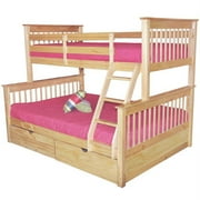 Marina Twin over Full Bunk Bed with Drawers Natural