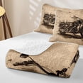 thumbnail image 4 of Manfei Retro Motocross Twin Quilt Set,Speed Games Twin Coverlet Set,Brown,2pcs, 4 of 7