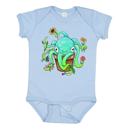 

Inktastic Octopus As Potted Plant Gift Baby Boy or Baby Girl Bodysuit