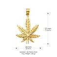 thumbnail image 3 of 14K Yellow Gold Marijuana Leaf Charm Pendant For Necklace or Chain, 3 of 6