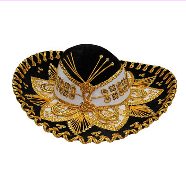 Authentic Mariachi Flowers Style Hat Fancy Premium Mexican Sombrero