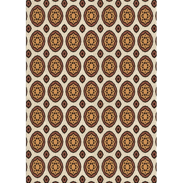 Ahgly Company Tapis d'Intérieur Lavables en Machine Rectangle Transitionnel Rouge Brun, 7' x 9'