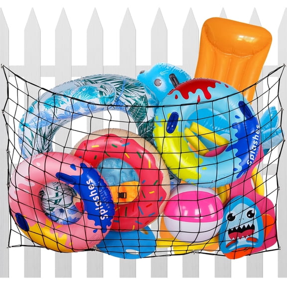 Extra Large Pool Toy Float Storage Net - 71 * 47in Hanging Heavy-Duty Elastic Mesh Net Organizer, Swimming Poolside Fence Toys Holder for Inflatable Rafts,Chairs(There is only one bag)