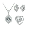 thumbnail image 3 of Xihbxyly Conjunto de Joyas de Gota de Agua, Elegante Collar de Cristal, Pendientes y Anillo Deslumbrantes, Ligero y Cómodo, Perfecto para Fiestas U Ocasiones Especiales, Regalo Ideal para Mujeres., 3 of 7