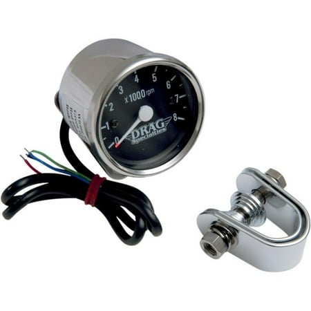 Drag Specialties Electronic - Drag Specialties 2211-0057 2.45in. Mini Electronic 8000 RPM Tachometer - Black Face with White Needle