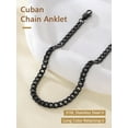 thumbnail image 6 of FindChic Black Anklets for Women Stainless Steel Cuban Chain Summer Ankle Bracelets Birthday Mothers Day Jewelry Gifts Her Mom Wife Lady Adults Age Ideas, 8.5'', 6 of 9
