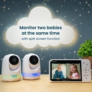 Babysense Prisma Baby Monitor with Camera and Audio, 5” HD Video Baby Monitor, 6-Color Night Light, Split Screen, Baby Sound Machine with White Noise & Lullabies, Secure No Wifi