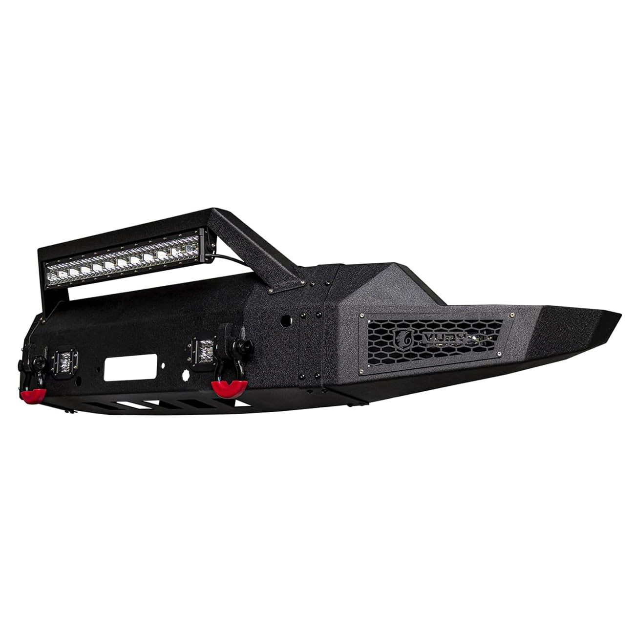 Vijay Compatible with 2019-2020-2021 GMC Sierra 1500 Front Bumper Textured Black Steel with Light and D-ring