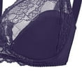 thumbnail image 3 of Wireless Bras for Women Support Solid Lace Lingerie Bras Plus Size Underwear Bralette Bras Comfortable Bra V-Neck T-Shirt Bra Hook and Eye Closure Bralette Bra Style Y-161 , Purple 3XL, 3 of 4