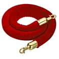 thumbnail image 1 of Unique Bargains 3 Feet Red Velvet Stanchion Rope, Crowd Control Barrier Rope with Snap Hook, Golden, 1 of 6