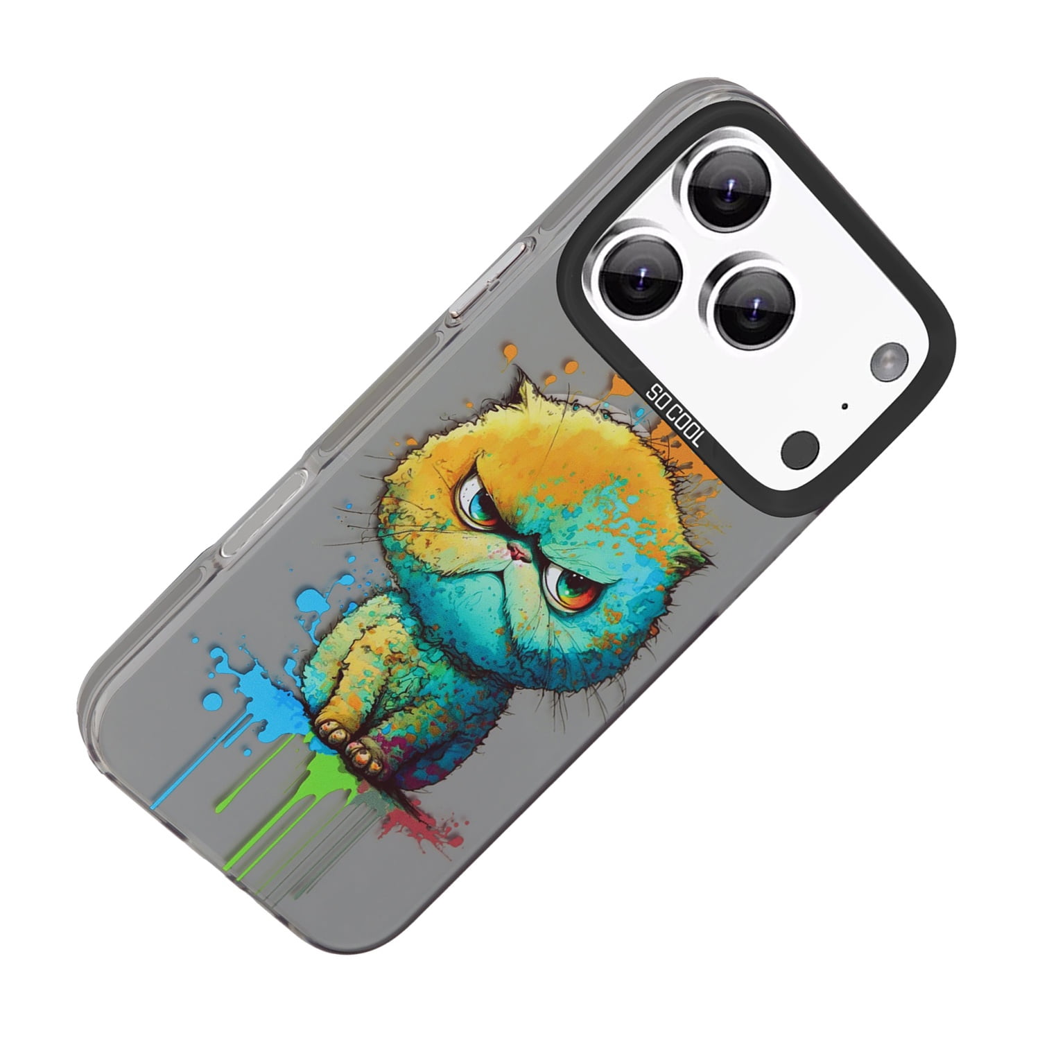 Cartoon Animal Street Art Charging Case for iPhone 17 Pro Max - Grey