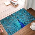 thumbnail image 4 of Pofeuu Beautiful Blue Peacock Print Flannel Doormats Rug16"x24"Rug Washable Doormats Indoor Outdoor Rugs for Layered Front Door Mats, Porch, Kitchen, Entryway, 4 of 7
