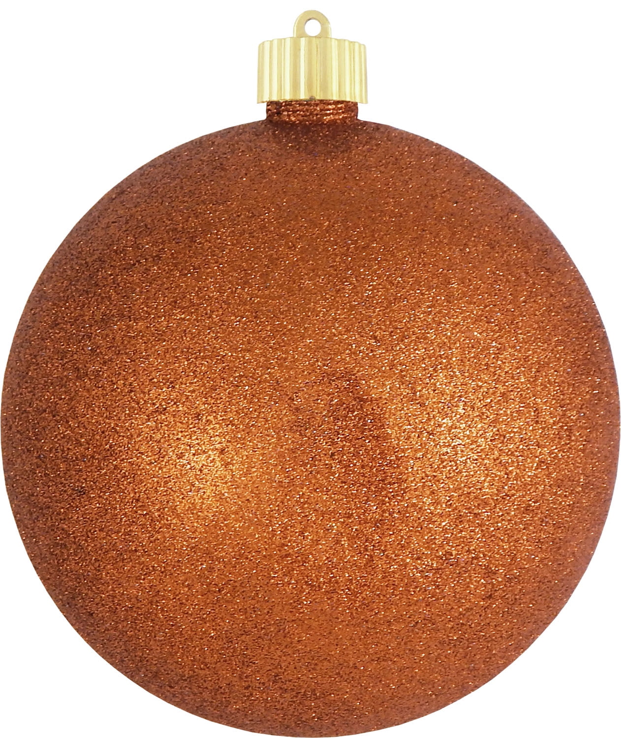6" (150mm) Shatterproof Orange Glitter Christmas Ball Ornament by