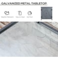 thumbnail image 6 of YYAo Garden Storage Cabinet, Outdoor Tool Shed with Galvanized Top and Two Shelves for Yard Tools or Pool Accessories, Grey, 6 of 11