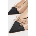 thumbnail image 4 of Sam Edelman Willette Soft Beige/Black Pointed Toe Slingback Block Heeled Pumps (Soft Beige/Black, 11.5), 4 of 4