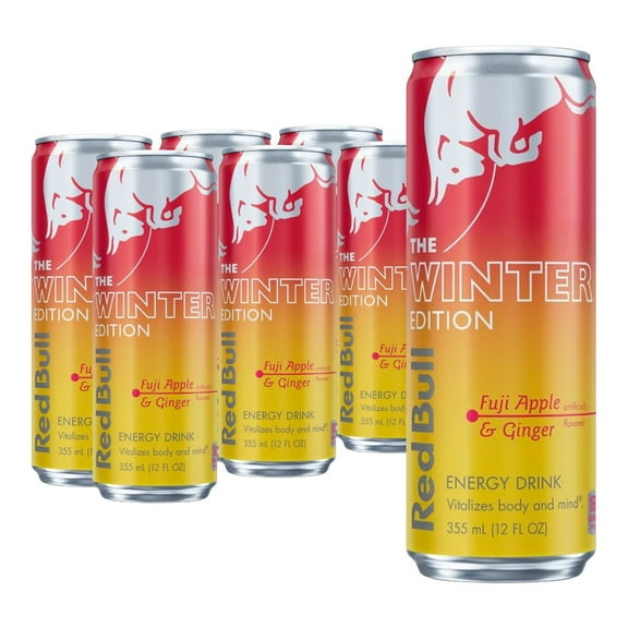 Red Bull Winter Edition Energy Drink, Fuji Apple & Ginger, 12 fl oz, 6 Cans