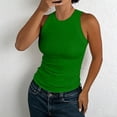thumbnail image 2 of Soyumi Womens Summer Sleeveless Tank Top Casual Ribbed Racerback Basic Fitted Thick Strap Shirts Tops Summer Trendy Slim Fit Shirts, Green, 2 of 5