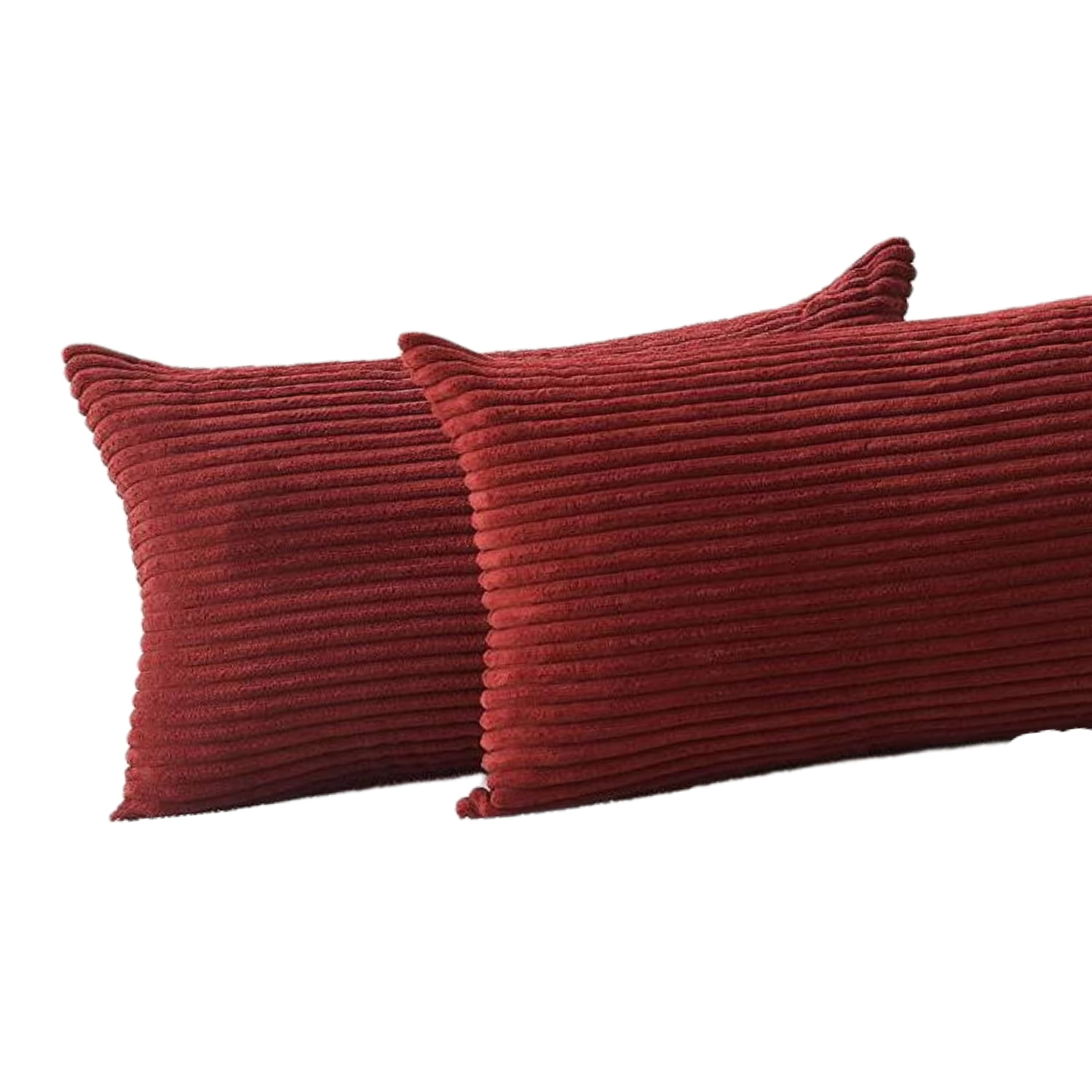 Lumbar Pillow Cover 2 Pack Decorative Striped Corduroy Rectangle