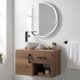 thumbnail image 1 of Set de Mueble Organizador de Baño con Lavabo y Espejo Luz LED Diseño Flotante marron, 1 of 8
