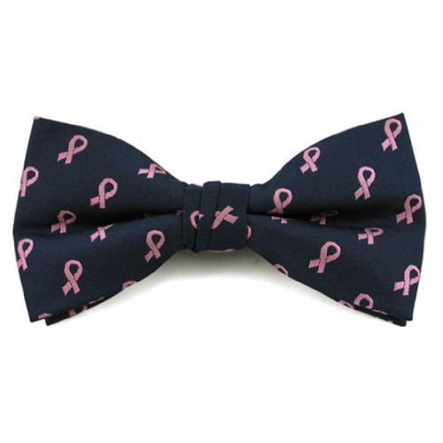 Absolute Support Men's Pink Ribbon Breast Cancer Pattern Band Bow Tie