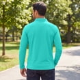 thumbnail image 3 of Havenx Golf Polo Shirts for Men Long Sleeve Button Down Polo Shirts Lapel Collar Shirts Fashion Casual Work Old Money Fall Business Clothing,Cyan L, 3 of 4