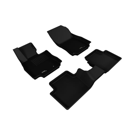 3D MAXpider - L1TY22701509 Complete Set Custom Fit All-Weather Floor Mat for Select Toyota Yaris iA Models - Kagu Rubber (Black)