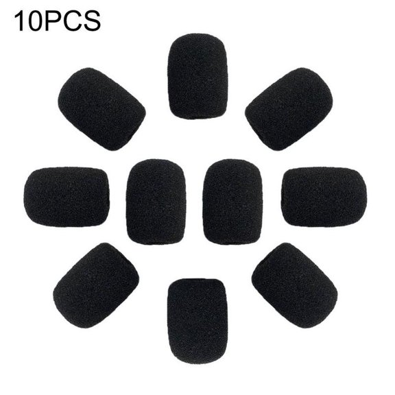 NZRUANE 10PCS Microphone Headset Windscreen Sponge Foam Washable L4X5 Cover Black Q8L2