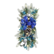 Neoyler Christmas Rattan Upside Down Tree Wall Hanging Decoration Christmas Tree Hanging Christmas Decorations Unique Upside Down Tree Home Restaurant Display Create Festive Mood 23.6In Blue