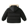 thumbnail image 2 of Kids Bear Ears Puffer Hooded Coat Winter Warm Cotton Padded Jacket For Baby Boys Girls- Black, 2 of 8