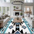 thumbnail image 4 of Rectangle Area Rug 6x9ft,Retro Black White Bohemian Pattern Washable Carpet Non-Slip Runner Accent Rugs Indoor Floor Mat for Bedroom Living Room Decor,Classic Geometric Art, 4 of 9