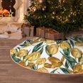 thumbnail image 4 of Salouo Yellow Tulips Christmas Tree Skirt 30" Farmhouse Christmas Decorations Snowman Xmas Tree Skirt Tree Mat for Holiday Party Decor, 4 of 8