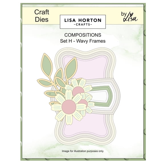 Lisa Horton Crafts Composition Layout Dies-Wavy Frames