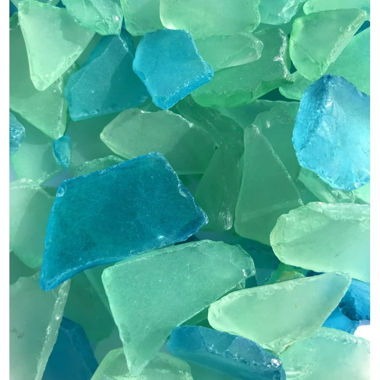 Sea Glass 11 Ounces Carribean Blue & Green Mix Sea Glass - Bulk Seaglass  Pieces for Beach Decor & Crafts