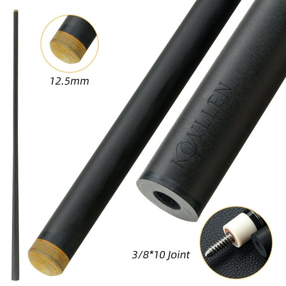 KONLLEN Pool Cue Single Shaft 3/8 * 10 12.5mm Carbon Fiber Technology Low Deflection Billiard Cue Stick 29''