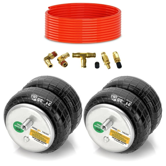 Pair Torque Air Spring Replaces W21-760-6397 & One Air Line Service Kit 1/8 NPT