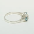 thumbnail image 3 of LBG 18k White Gold Cultured Pearl & Blue Topaz Womens Anniversary Ring - Size 9, 3 of 6
