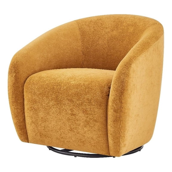 New Pacific Direct Regina Velvet Swivel Accent Arm Chair in Dainty Caramel