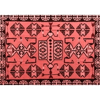 Ahgly Company Machine Washable Indoor Rectangle Southwestern Red Country Area Rugs, 3' x 5'