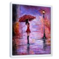 thumbnail image 3 of Designart 'The Girl With The Umbrella Walking In The Rain I' French Country Framed Canvas Wall Art Print, 3 of 5