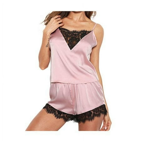 Sinhoon Women Satin Silk Babydoll Lingerie Sleepwear Nightwear Shorts pajamas