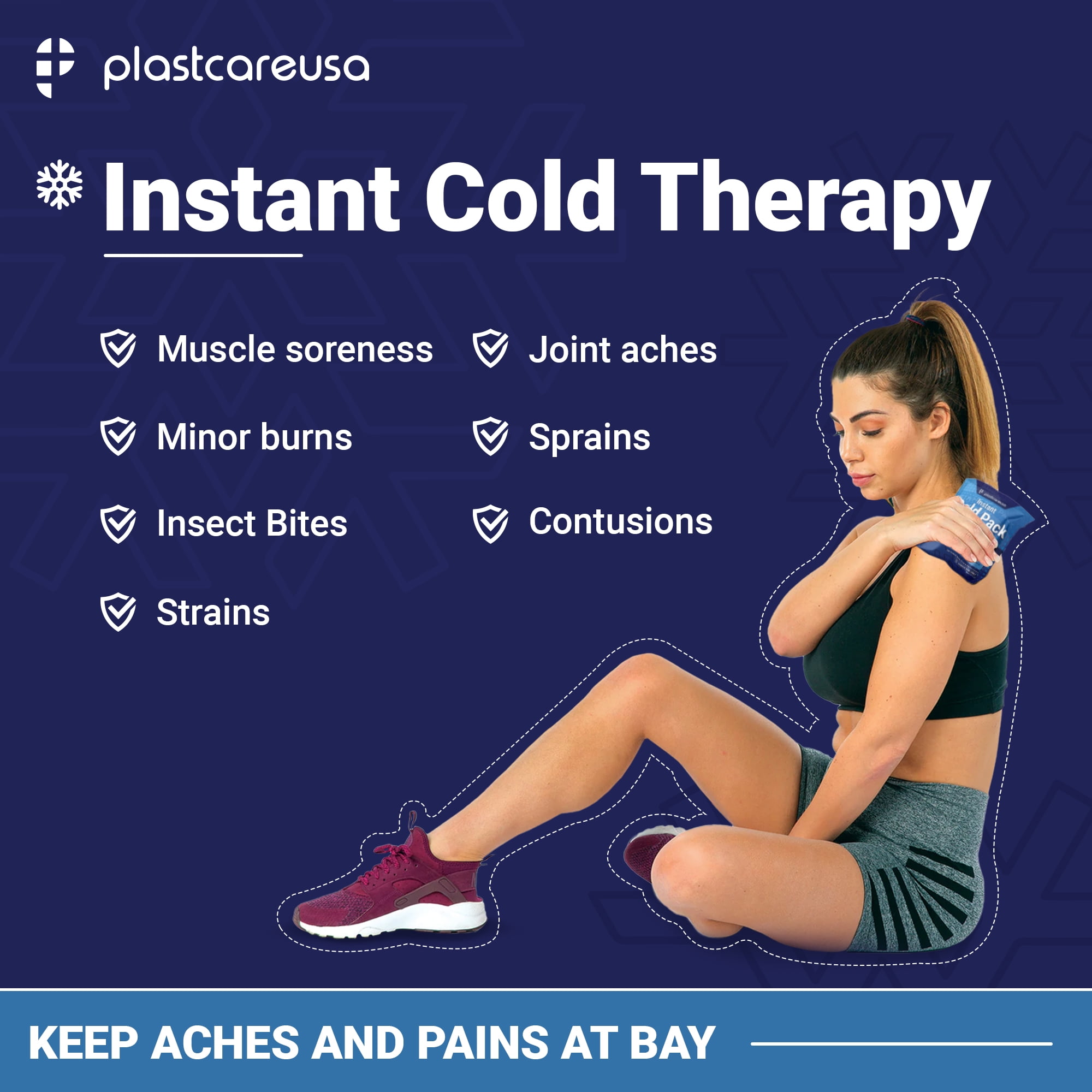 25 Pack 6" X 9" Disposable Ice Packs for Injuries, Swelling, Muscle & Joint Aches for Pain Relief