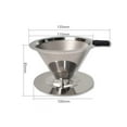 thumbnail image 1 of 1Pcs Stainless Steel Reusable Coffee Filter Holder Pour Over Mesh Tea Dripper Cup With Base, 1 of 2