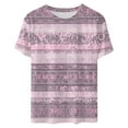thumbnail image 4 of Bzhegqhd Women's New Casual Fashion Printed T-Shirt Crewneck Short-Sleeved Top, 4 of 4