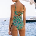 thumbnail image 4 of Traje De Baño De Una Pieza Para Mujer Monokini Acolchado Estampado Floral Ropa De Playa Mono S-Xl Likrtyny Mujer, 4 of 6
