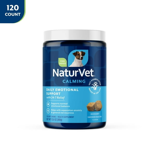 NaturVet Emotional Support   24/7 Support Soft Chews for Dogs 120ct