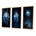 thumbnail image 3 of Designart "Abstract Blue Amaryllis Flower II" Flowers Framed Wall Art Set Of 3 - Blue Traditional Frame Gallery Set For Office Decor, 3 of 6